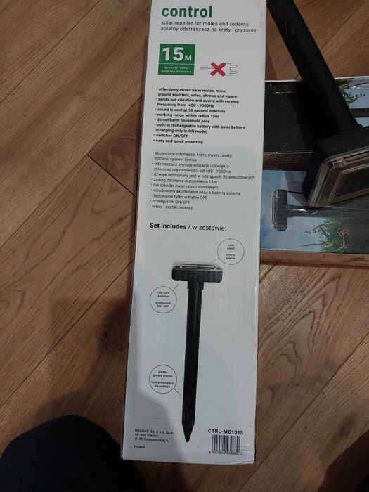 Solarny odstraszacz na krety i gryzonie CTRL-MO101S, Bradas 3 sztuki