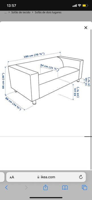 Sofa KLIPPAN 2 lugares Verde IKEA