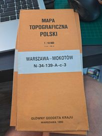 Mapa Topograficzna Polski 2 szt Warszawa Śródmieście i Mokotów