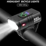 Led luz dianteira da bicicleta tipo-c recarregável
