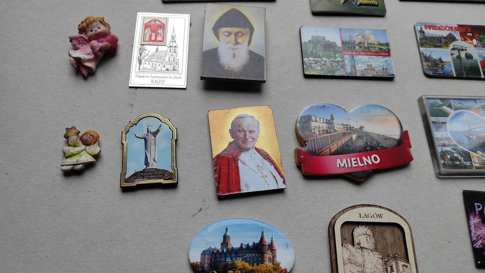 Magnesy na lodówkę 3x Jeruzalem  Jan Paweł Paryż  24 sztuki