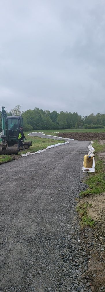 Drogi dojazdowe,parkingi,utwardzenia terenu,drenaż,głebokie wykopy