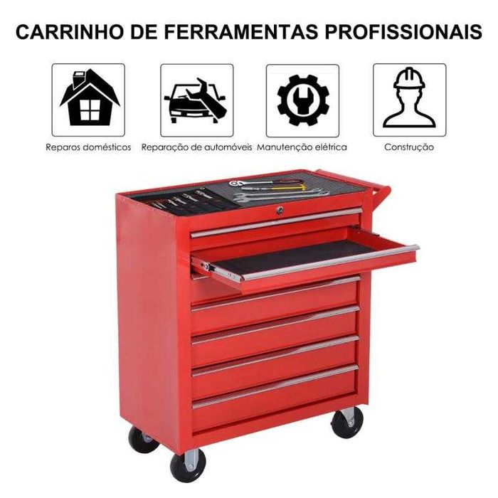 Carro de Ferramentas com Rodas 69x33x75cm