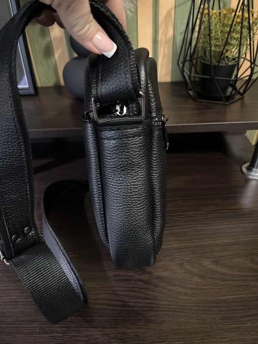 Сумка мужская из натуральной кожи . Барсетка из телячьей кожи Флотар .