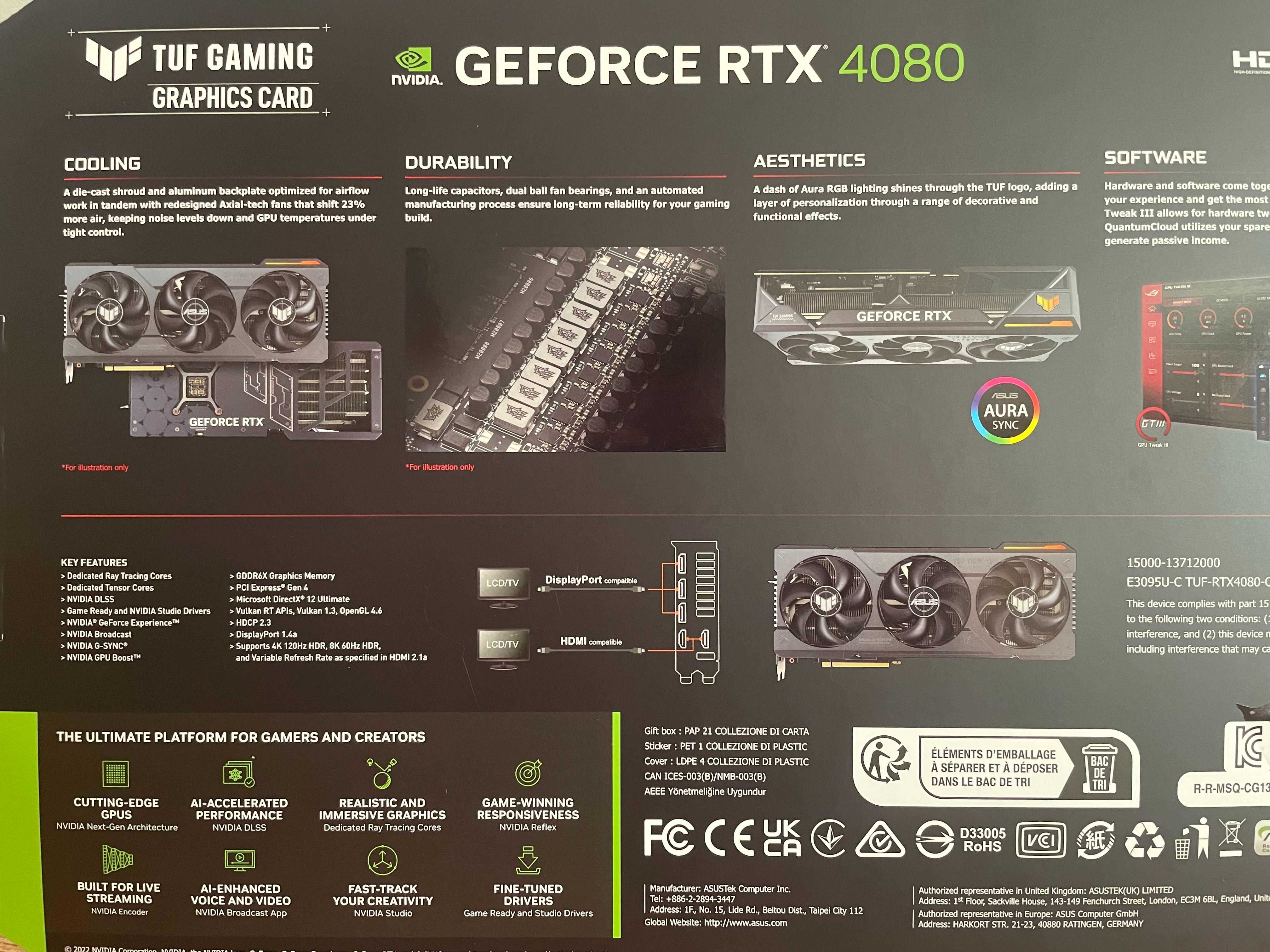 Видеокарта Asus RTX 4080 TUF Gaming OC (Как новая)