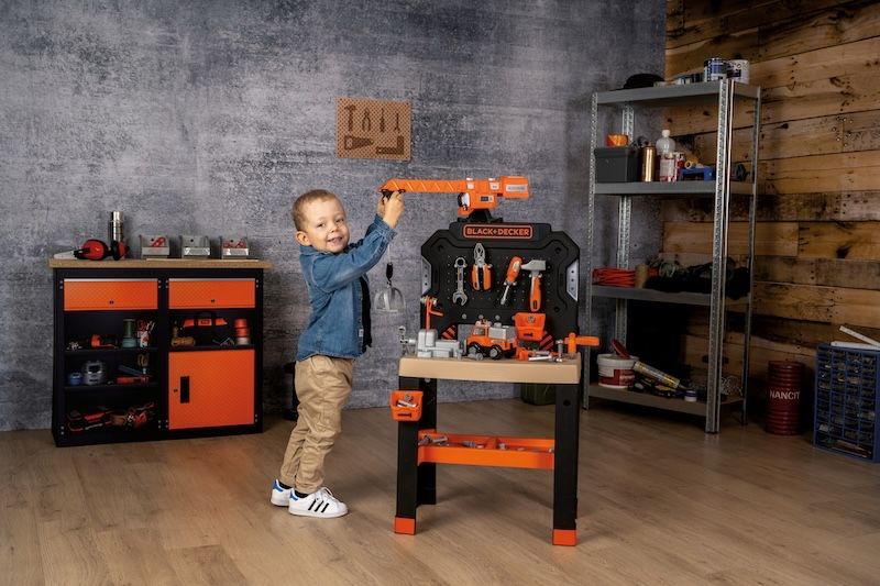 Професійна майстерня Блек + Деккер Smoby з підйомним краном 7600360741