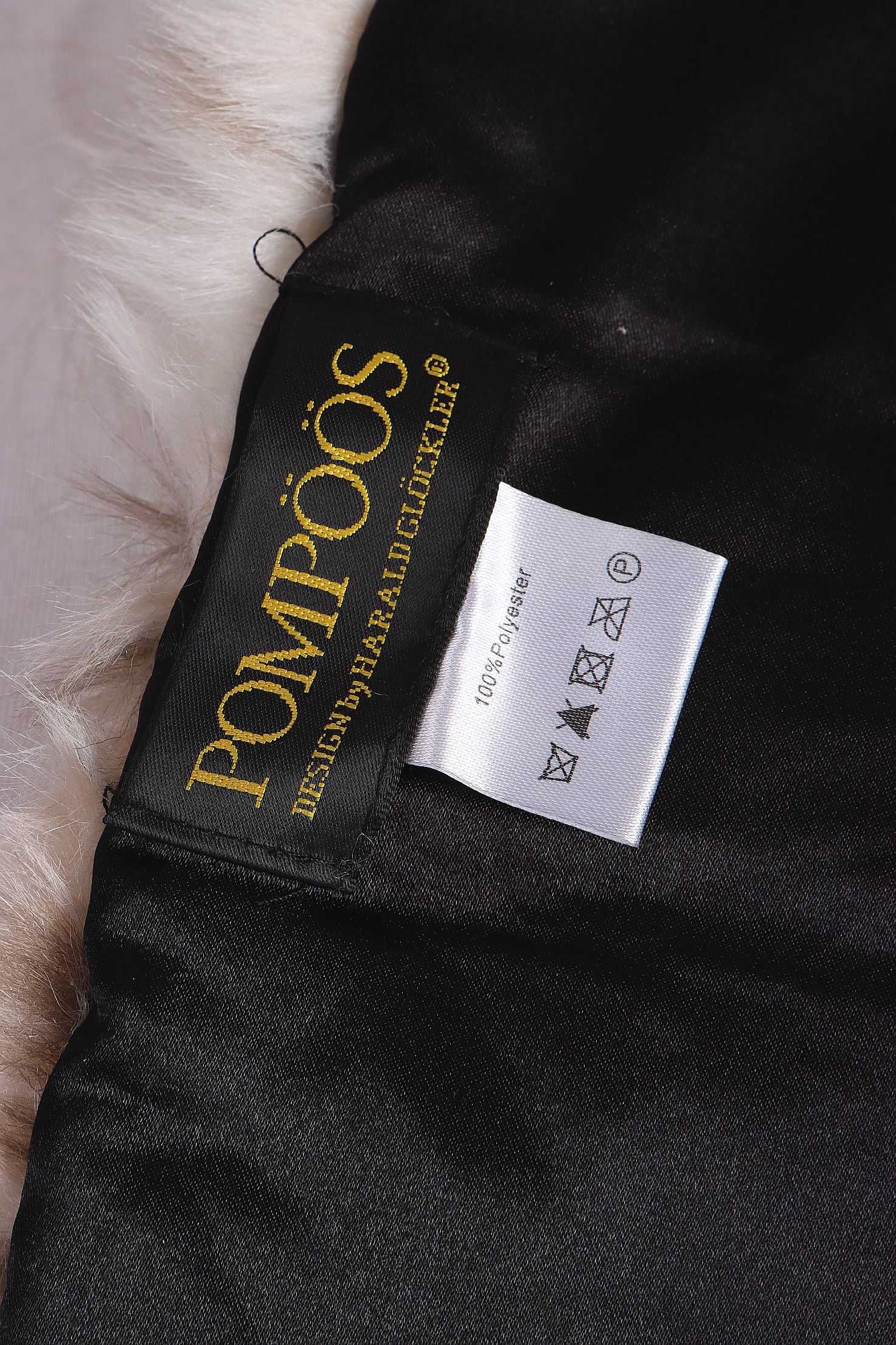 POMPOOS kołnierz futrzany  szal dopinka sztuczne futerko  cętki 94x15
