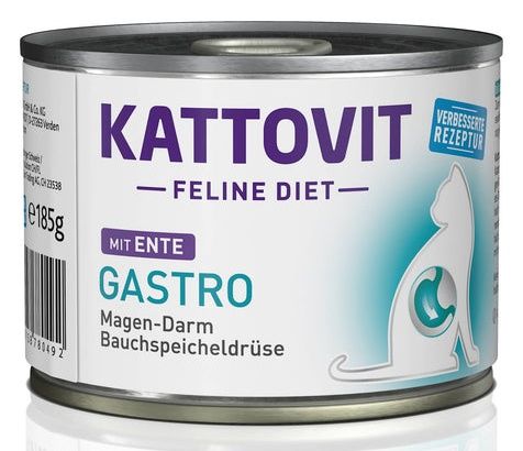 Zdrowa karma dla kota z zaburzeniami trawienia - Kattovit Kaczka 185g
