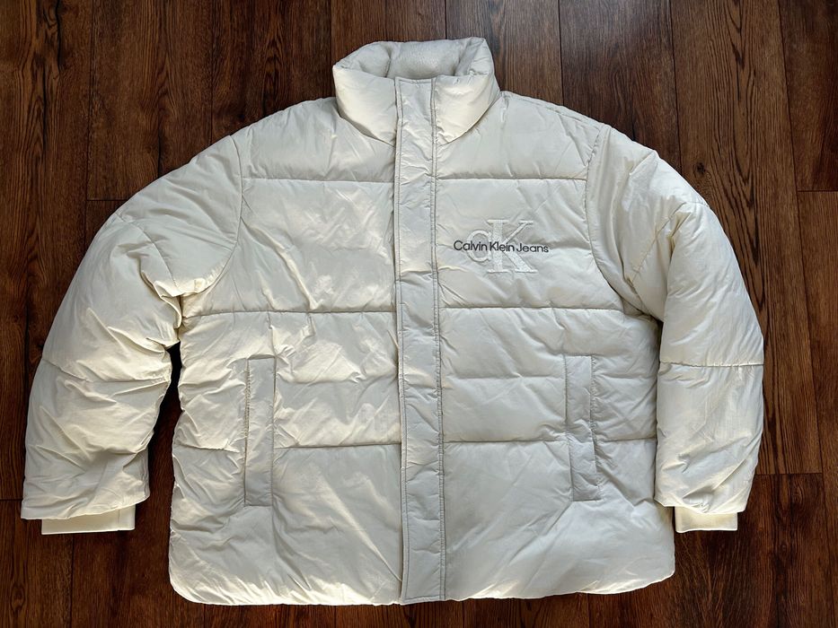 Calvin Klein Jeans kurtka męska kolor beżowy zimowa 3XL XXXL beige