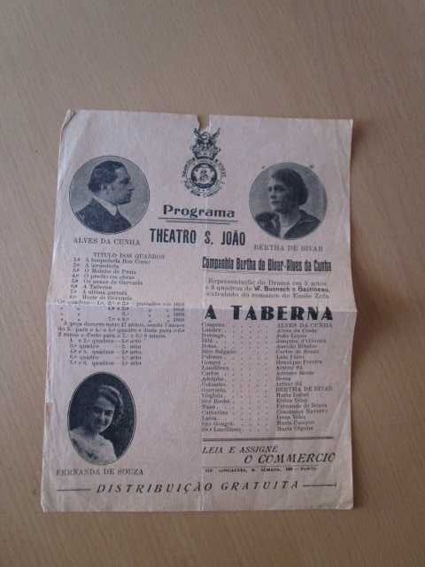 folhetos programas antigos de Teatro anos 10 -20