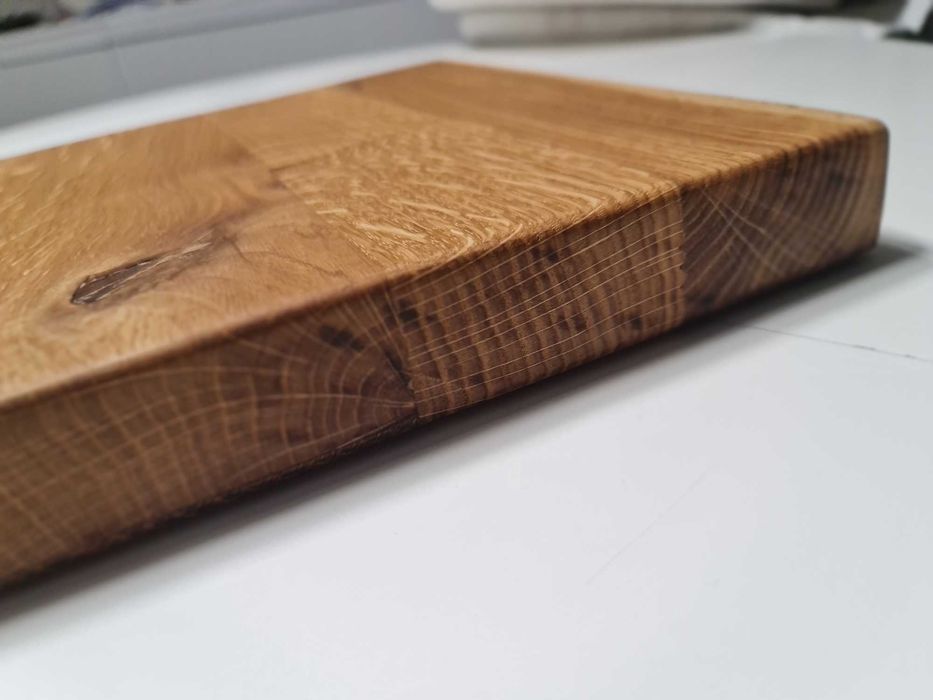 Gruba deska do krojenia drewniana kuchenna DĘBOWA BLOK 50x40x4