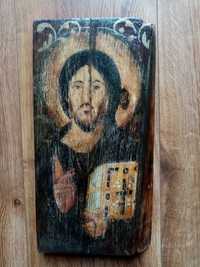 Chrystus Pantokrator - iknona na starej litej desce
