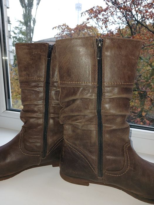 Жіночі шкіряні чоботи, кожаные сапоги
