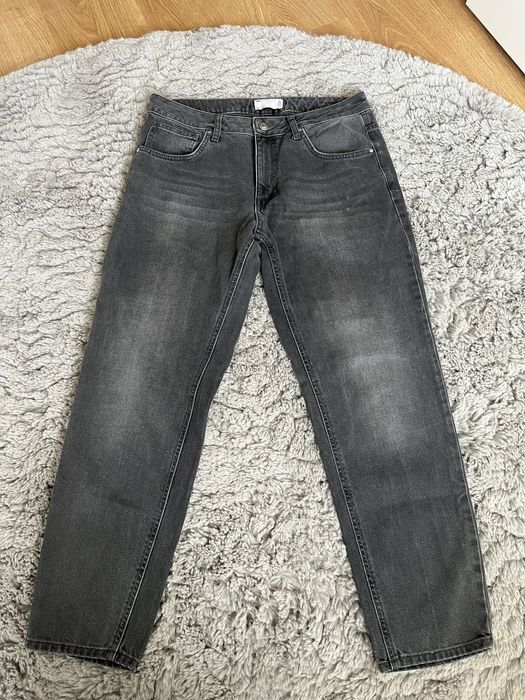 Ciemno szare mom jeansy spodnie rozmair M