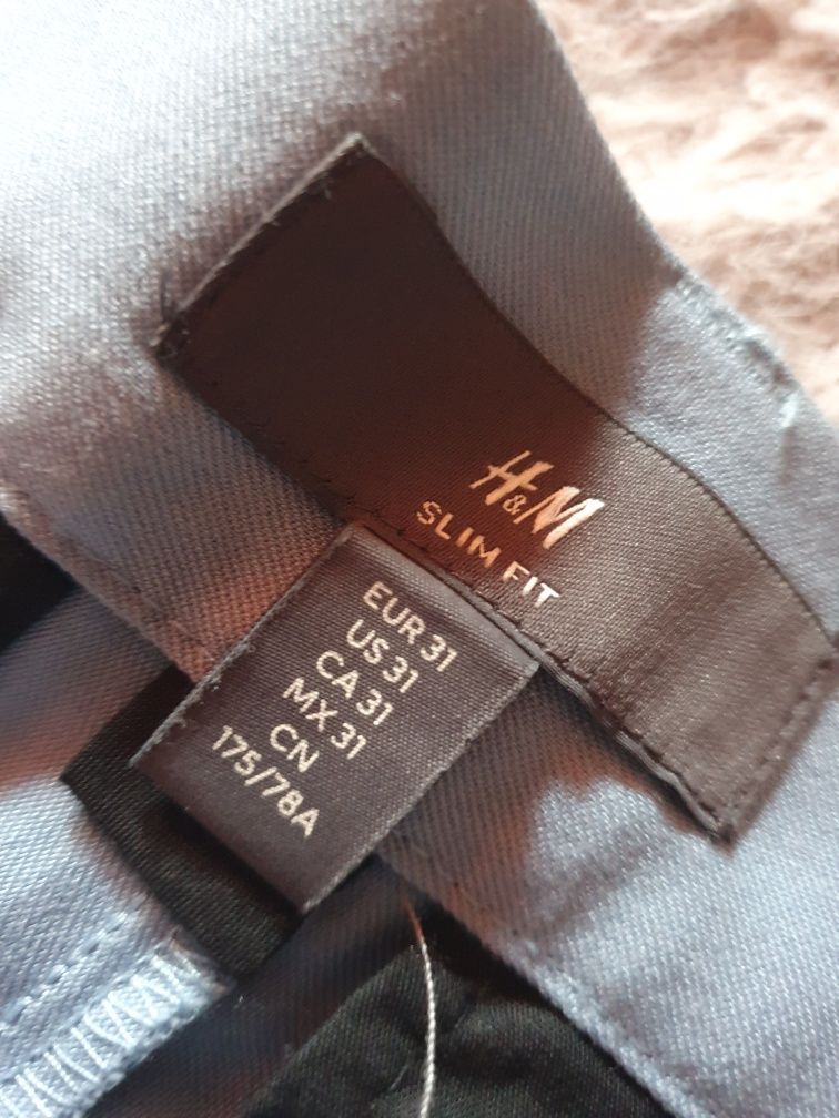 Spodnie garniturowe błękitne H&M (31 - S/M)