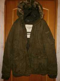 Куртка парка Abercrombie&Fitch, олива, L, наш разм. 54.Цельный капюшон