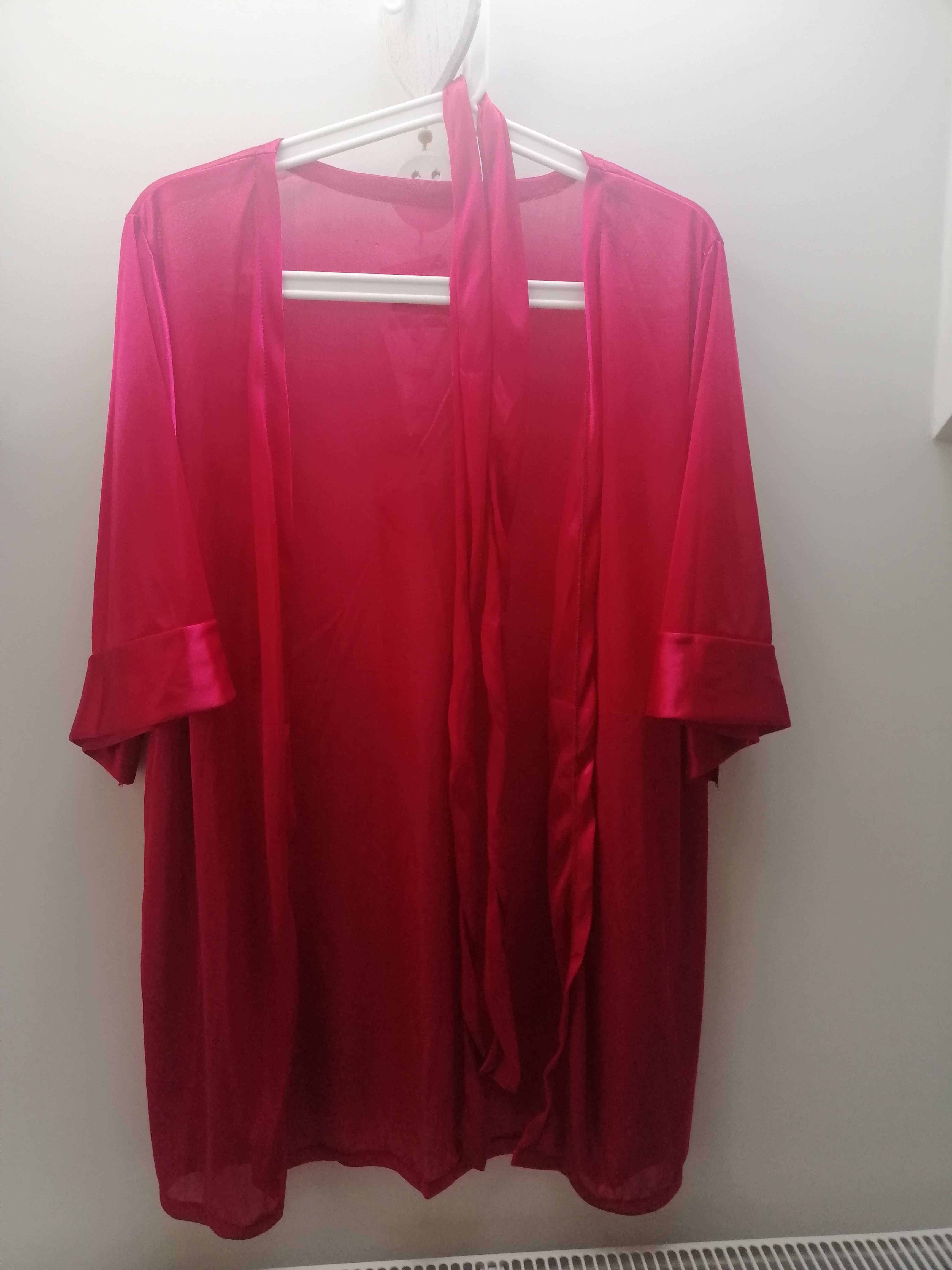 sexy komplet bielizny, S/M, halka z koronką, stringi i szlafrok, nowy