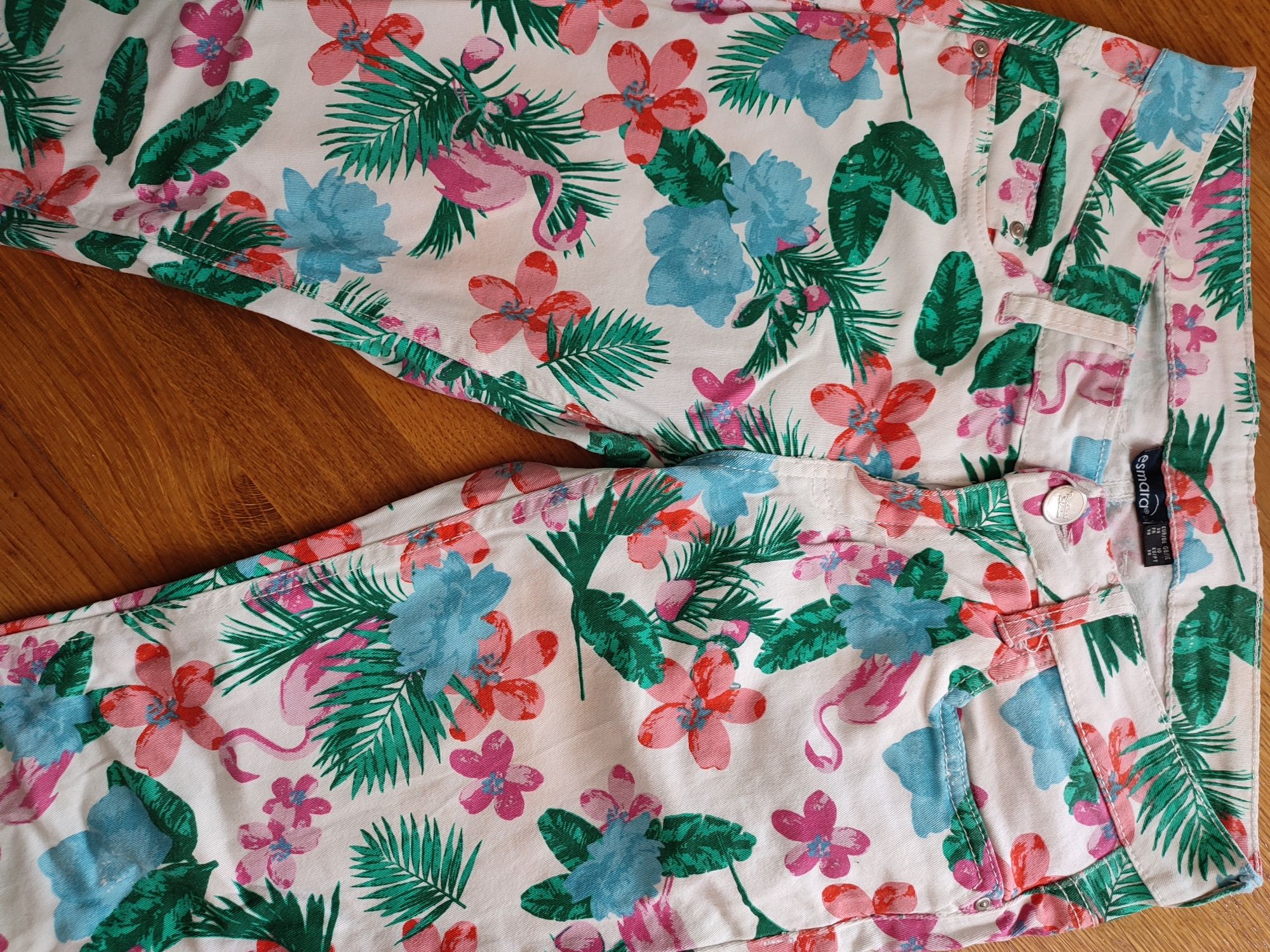 Esmara Lidl spodnie kwiaty kolorowe r. 36
