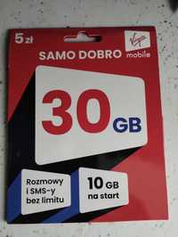 Starter Virgin mobile SAMO DOBRO 30 GB za 5 zł