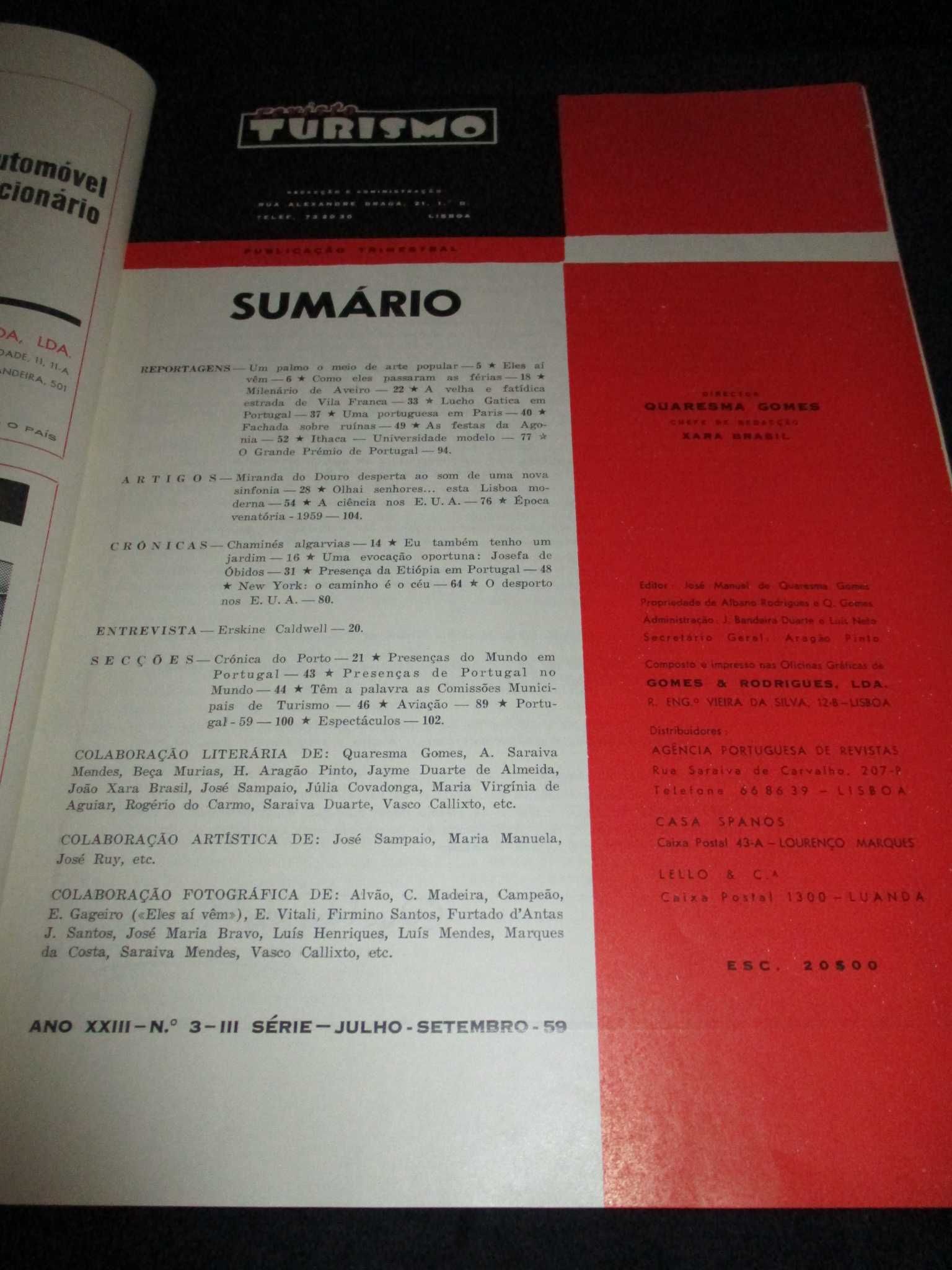 Revista Turismo nº 3 1959 Touros Vila Franca Festas Agonia Caça TAP