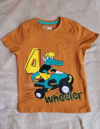 Chłopięcy T-shirt 104 bluzka koszulka wheeler krokodyl na kładzie