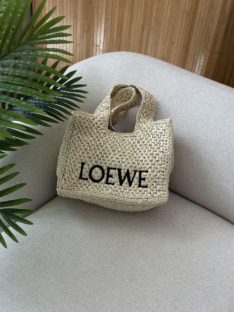 Torebka Loewe Medium Font Tote in Raffia