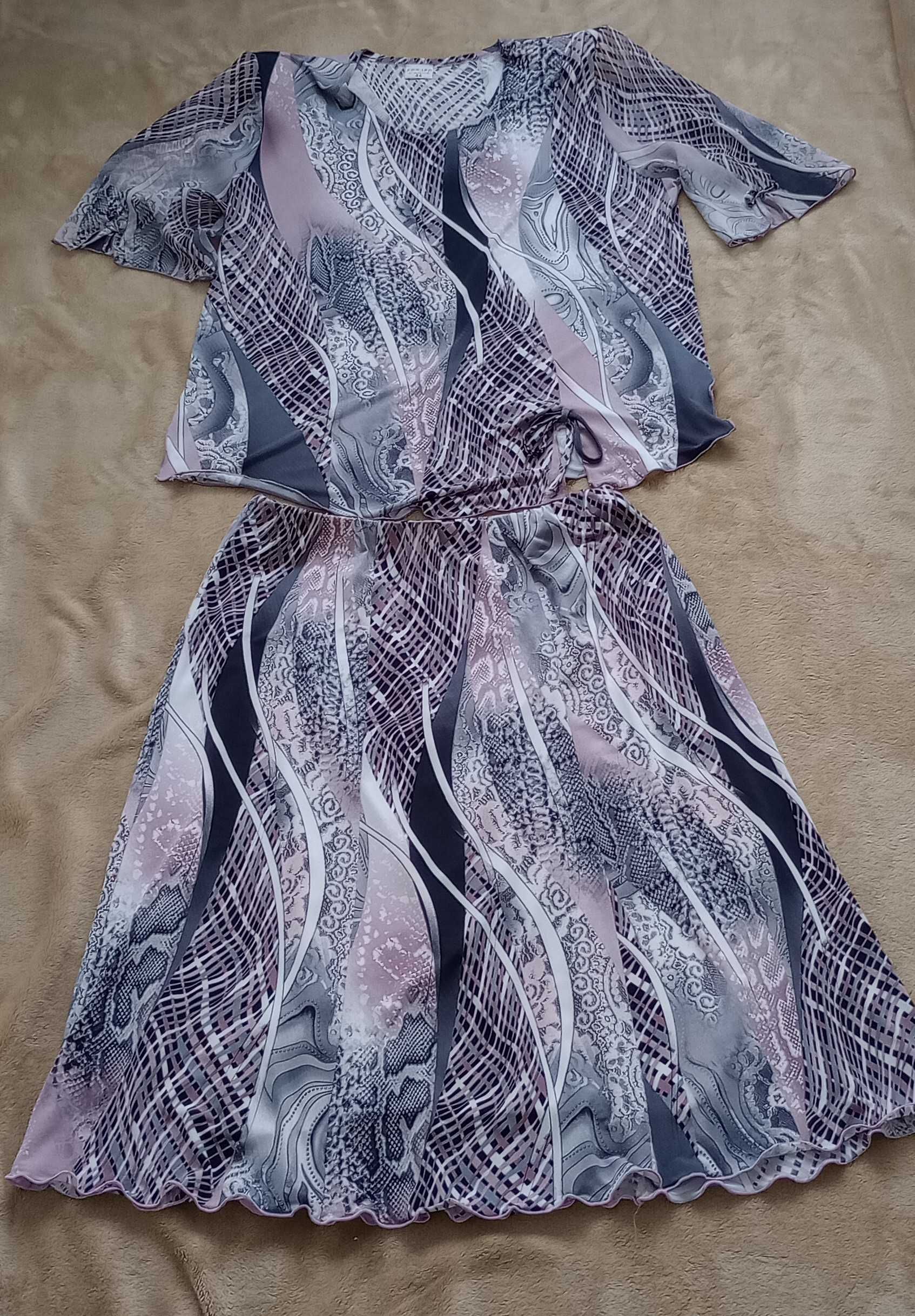 komplet dwuczęściowy spódnica bluzka sukienka 44  wesele garsonka ślub