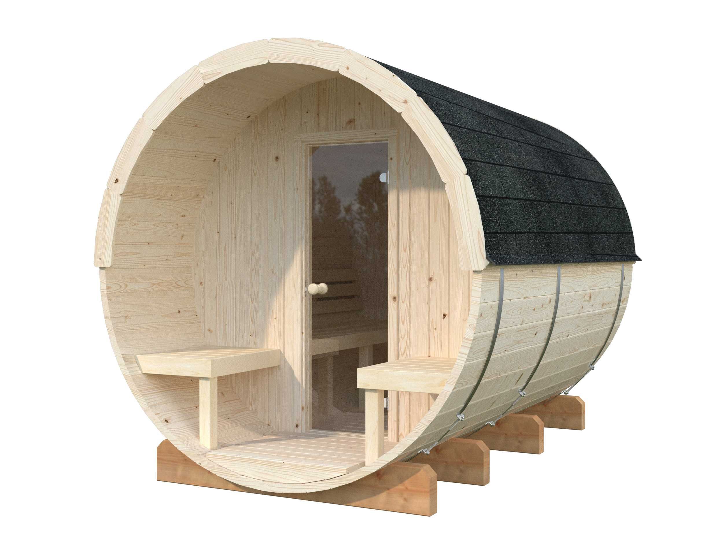 Sauna ogrodowa beczka, świerk skandynawski