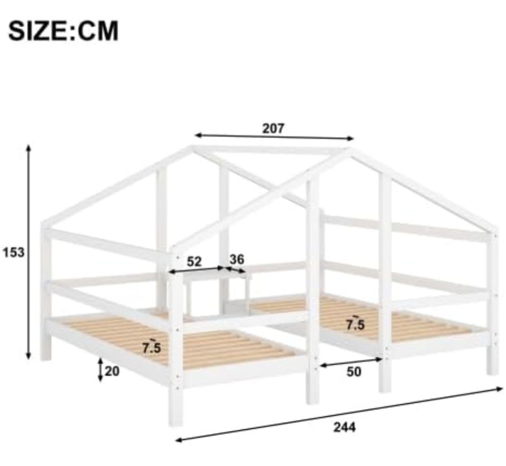 Cama casinha dupla