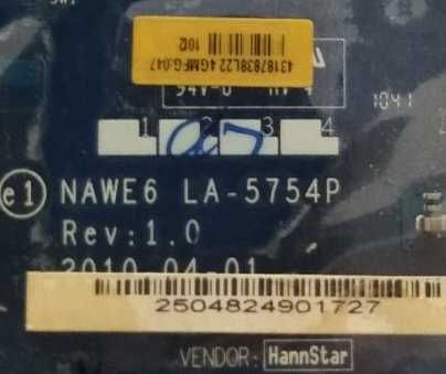 Материнская плата Lenovo G560 G565 (LA-5754p rev 1.0)