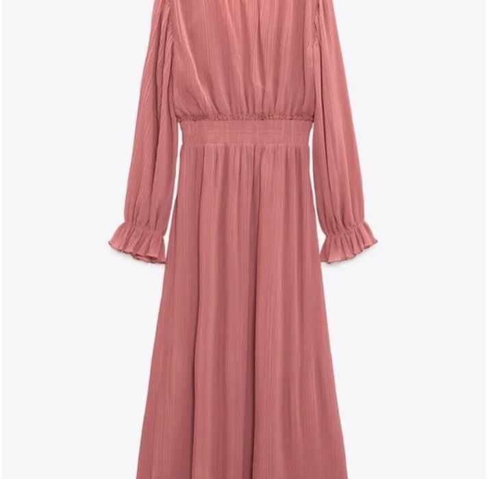 Платье вечернее плиссе,гофре Zara Pleated MIDI Dress