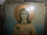 старинная икона Святая Варвара под реставрацию