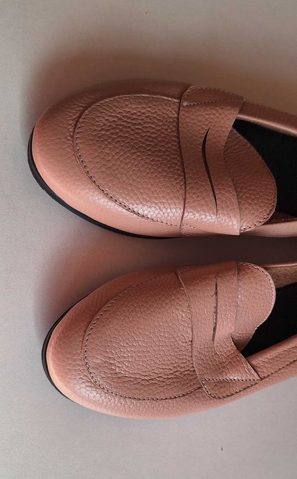 Мокасины  в розовом или пудровом оттенке 38рр женские новые кожа