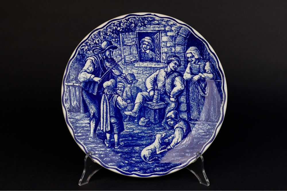 Delft Boch Freres ceramiczny talerz ręcznie malowany