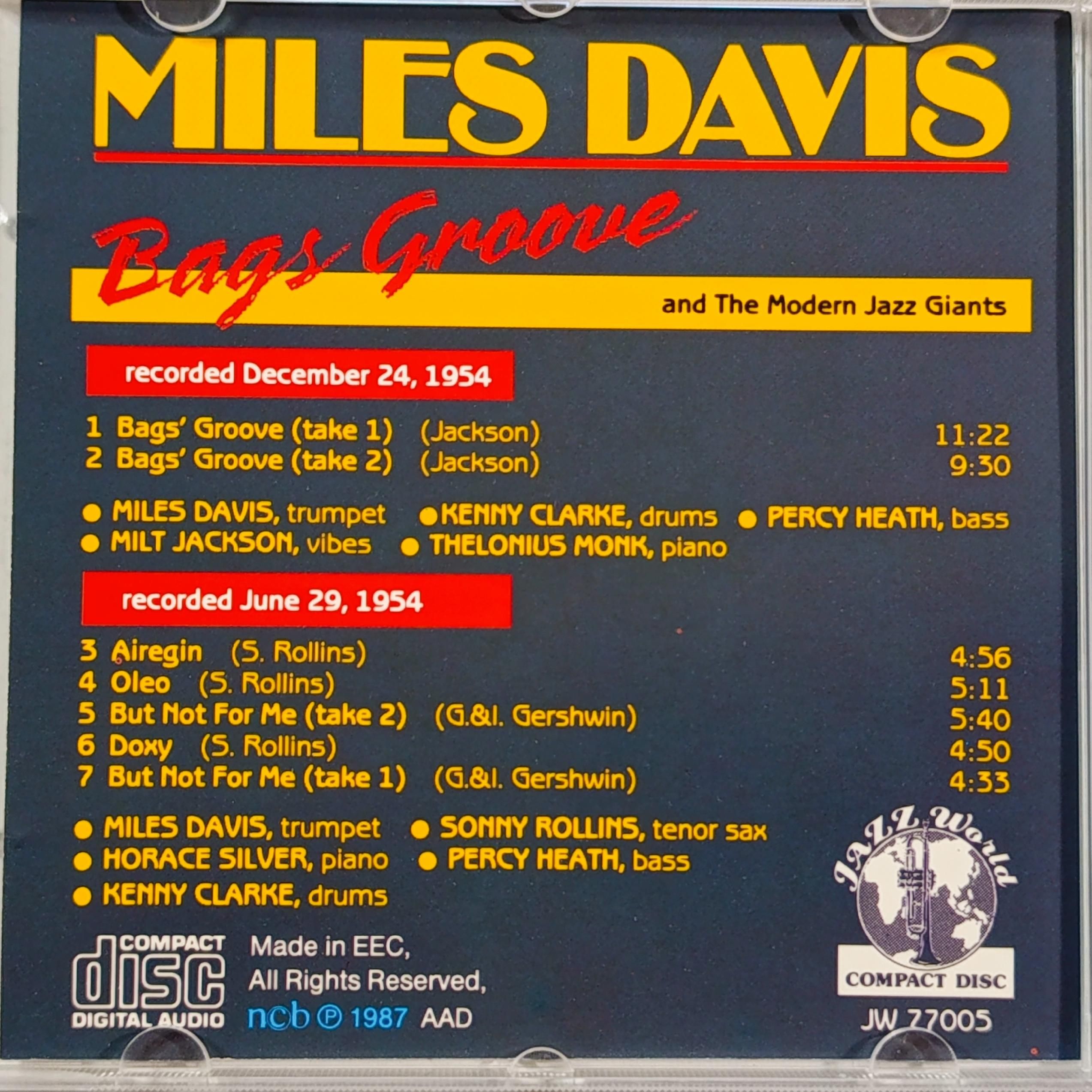 Miles Davis- Bags Groove - CD - 9594