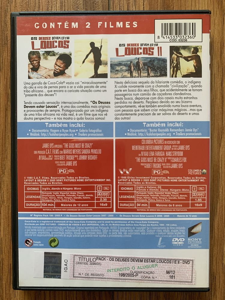 Os Deuses Devem Estar Loucos I e II - 2 dvds