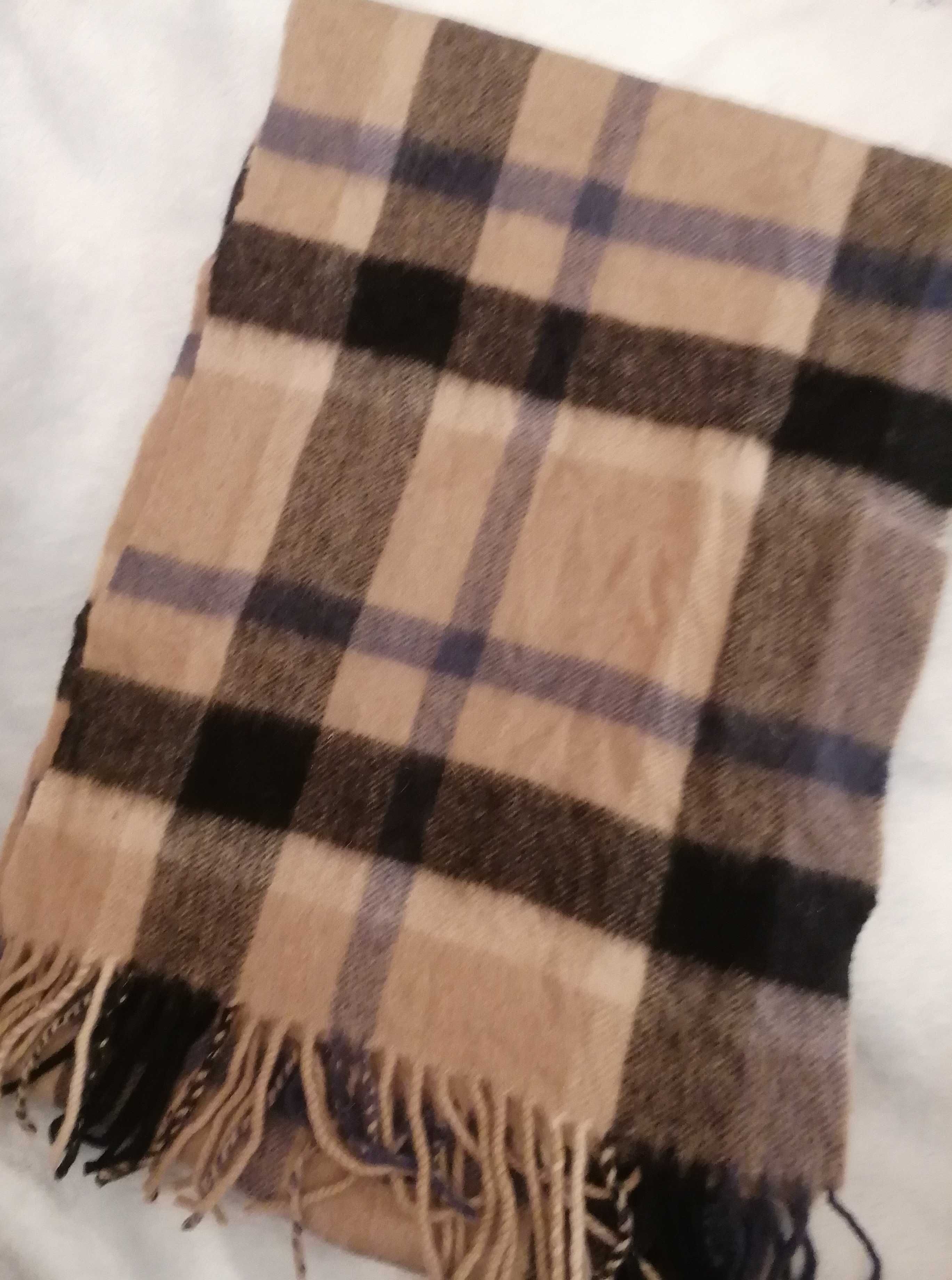 Miękki szalik krata tartan 100% szkocka wełna