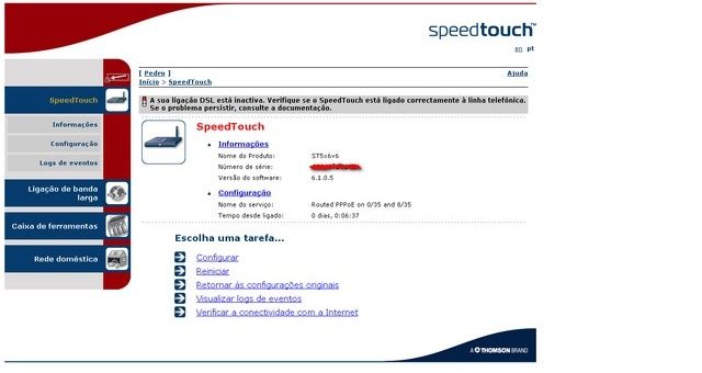 Router Thomson Speedtouch 516v6, bom estado