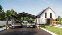 Wiata fotowoltaiczna / CARPORT / szczelna / 10 kWp