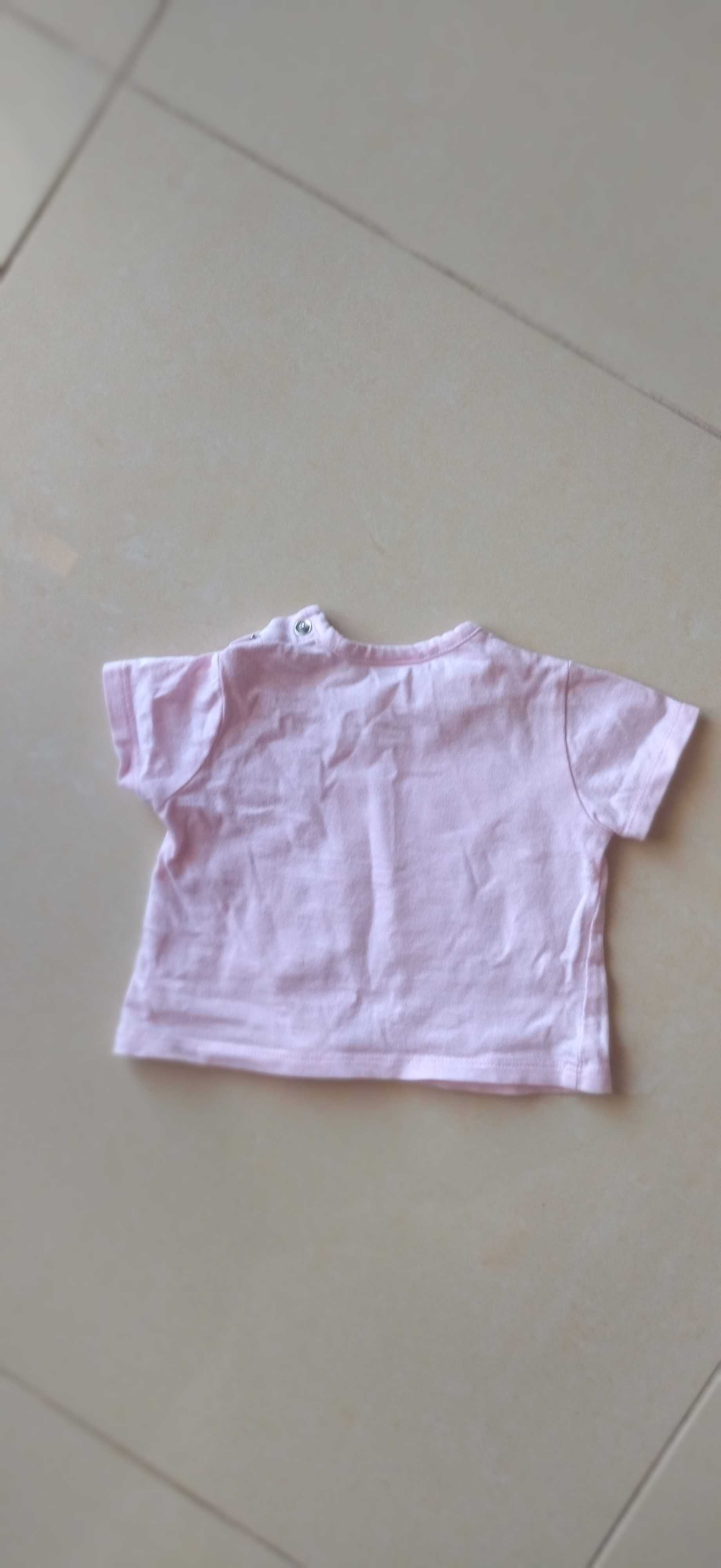 Sweat de menina em rosa 0-1 meses e t-shirt Rosa -3-6 meses e oferta