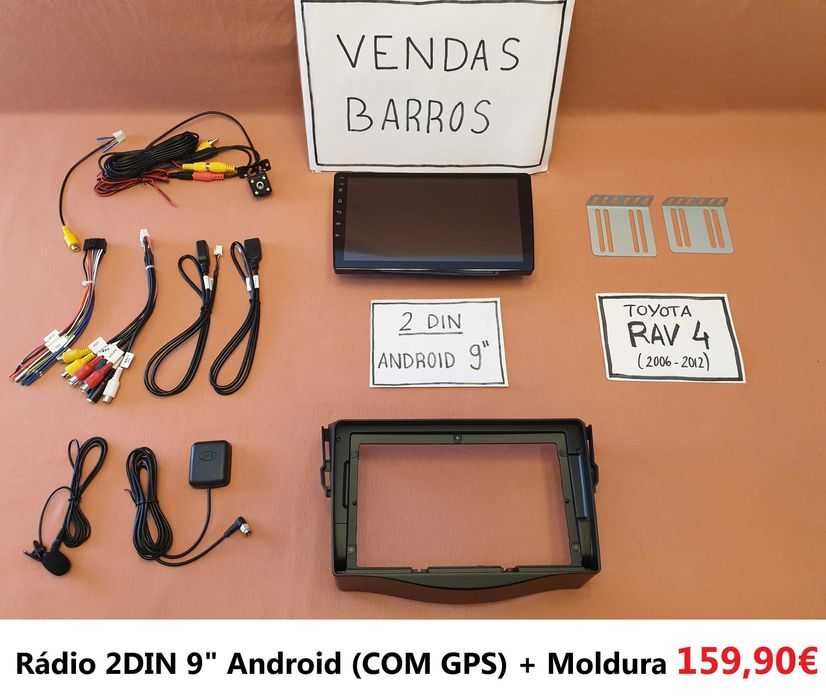 (NOVO) Rádio 2DIN Toyota • RAV4 • (1994 a 2012) • Android GPS