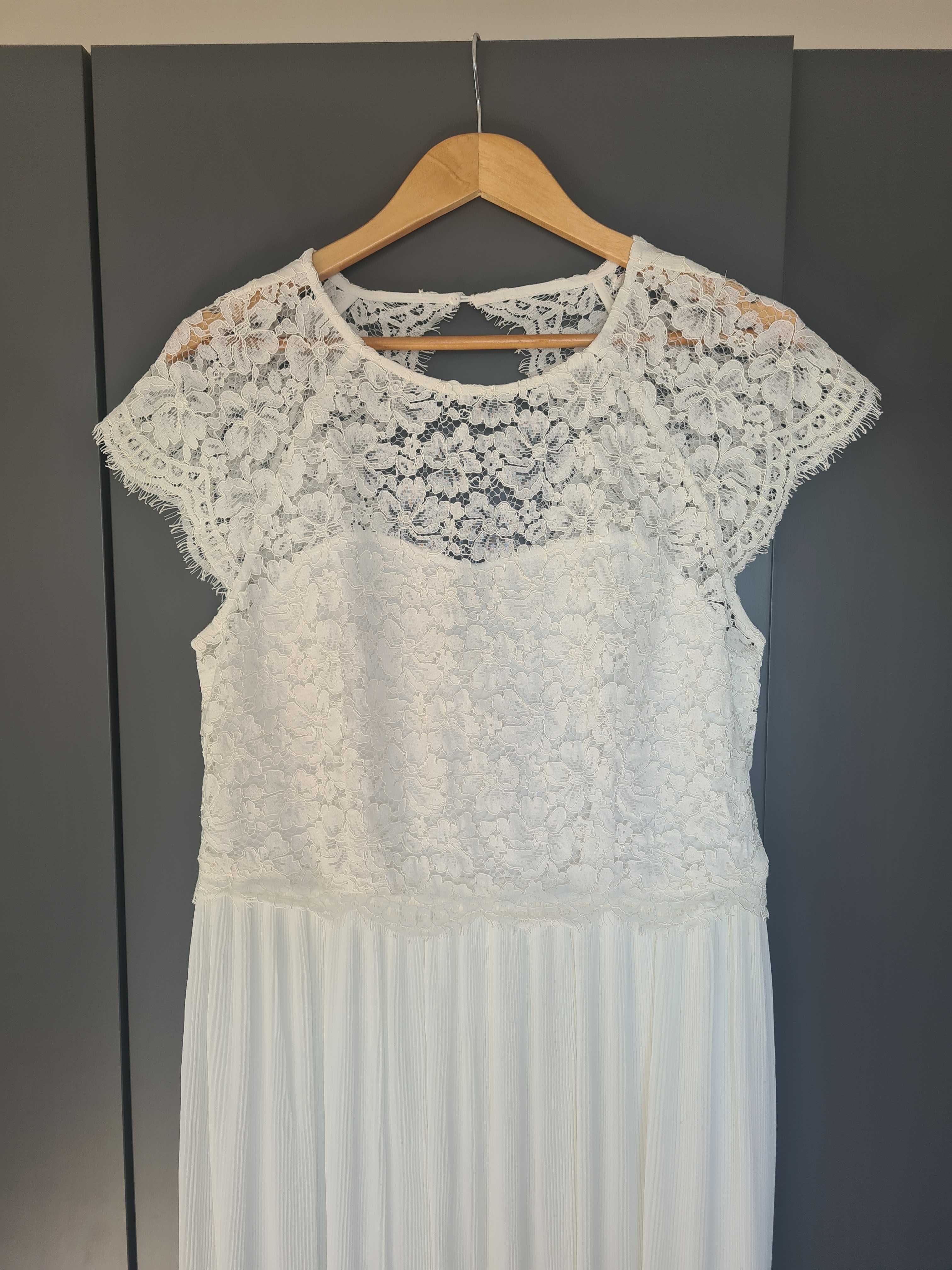 Sukienka ślubna letnia styl boho długa r 42