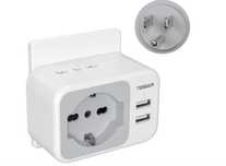 TESSAN Amerykański adapter z 2 USB, adapter amerykański z 2 gniazdami