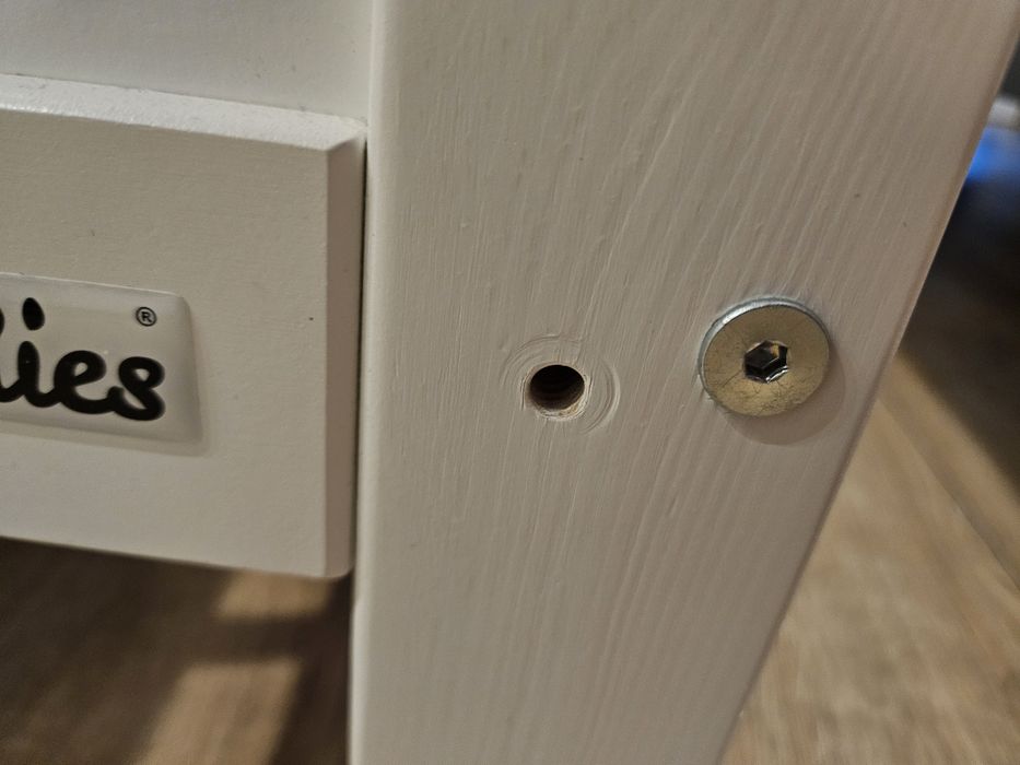 Łóżeczko Woodies w idealnym stanie + materac Rucken