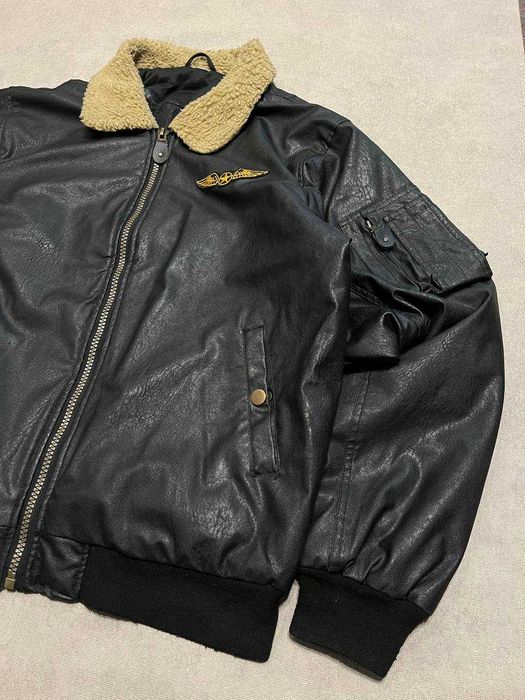 Вінтажний Бомбер MA - 1 Шкіряний Чоловічий Чорний Alpha Industries XL