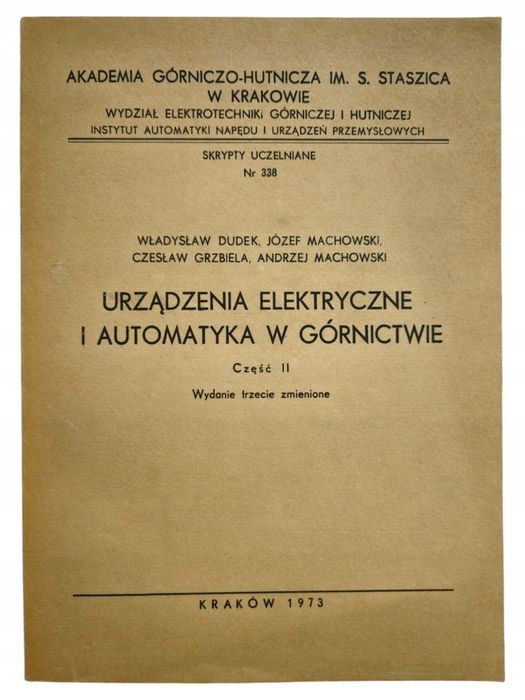 W. Dudek J. Machowski Urządzenia elektryczne i automatyka