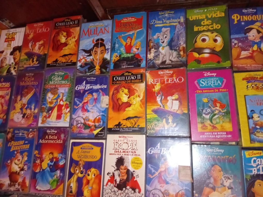 Conjunto de 94 Cassetes Vhs Clássicos Disney