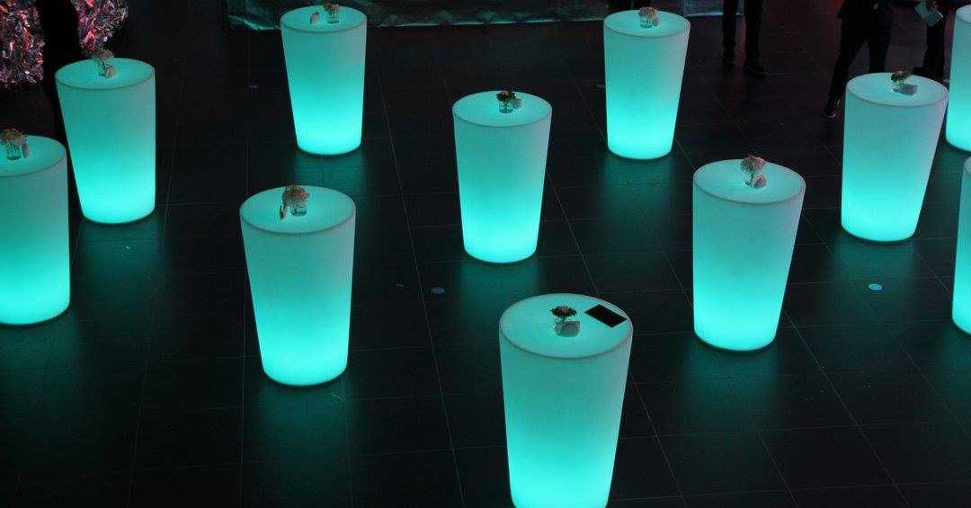 Mesas com iluminação led