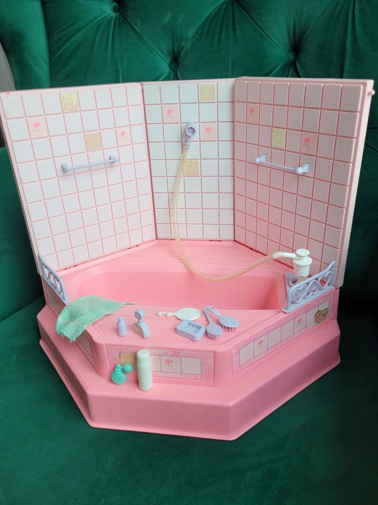 Barbie vintage bathroom Rose wanna prysznic komplet