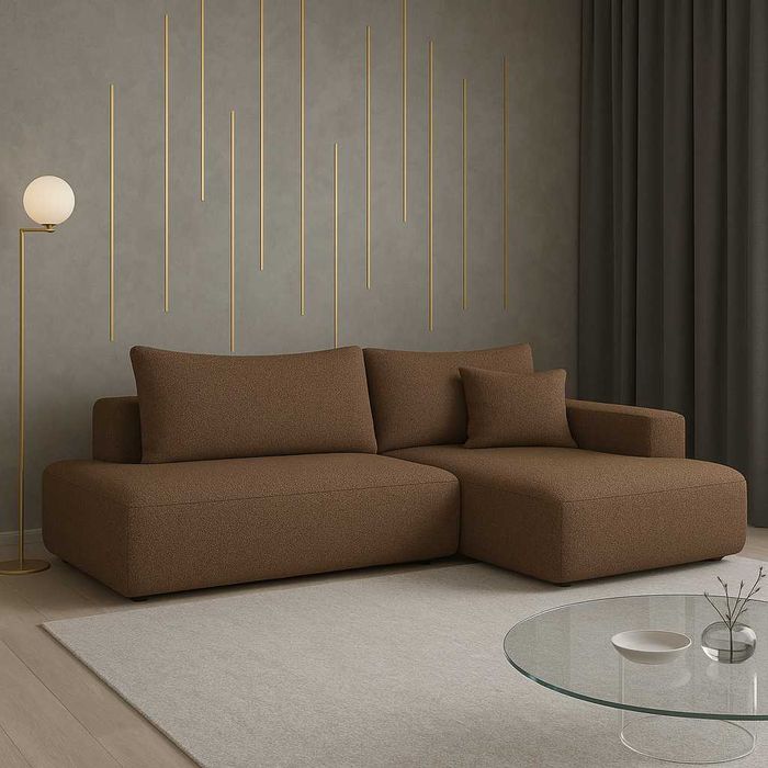 Narożnik Do Salonu TATE Kanapa Sofa Rozkładana 2 Pojemniki Na Pościel